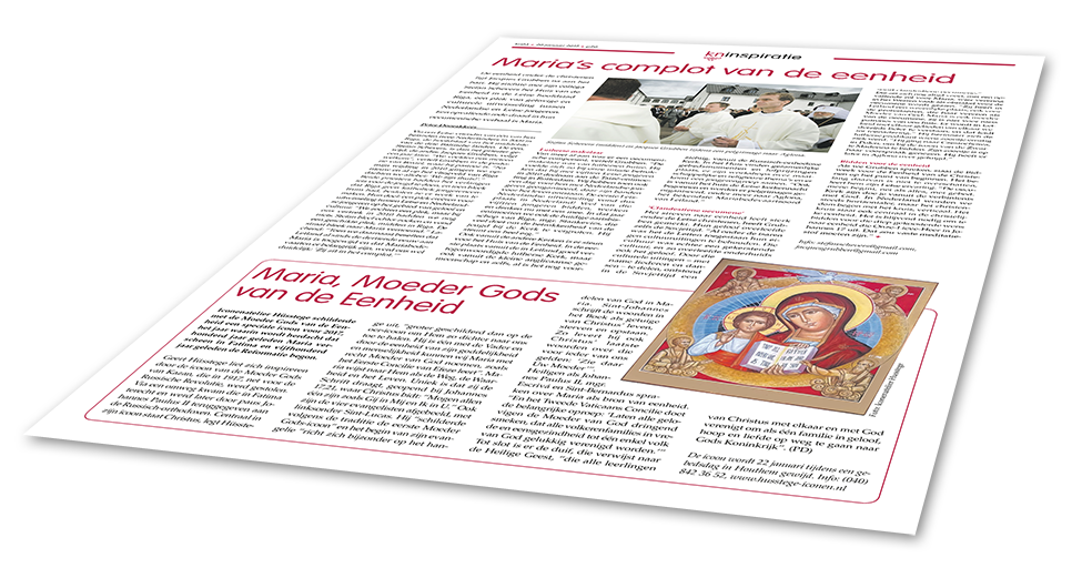 Article in Dutch Catholic Weekly Article in Dutch Catholic Weekly